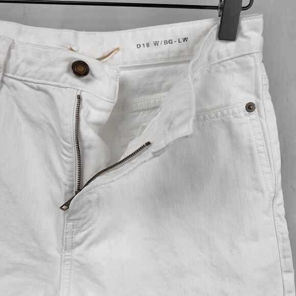 Saint Laurent D18 W/BG-LW White Denim Loose Tapered Women's Jeans 25 - Picture 2 of 9